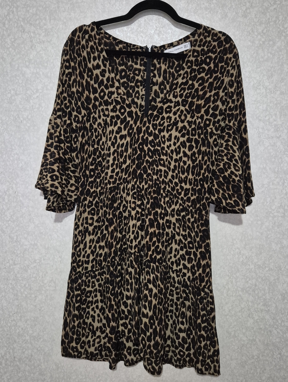 Faithfull the Brand Leopard-Print Mini Dress in Brown and Black...Size:6